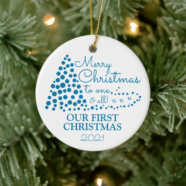 Blue Christmas Tree, Our First Christmas Christmas Ceramic Tree Decoration (Tree)