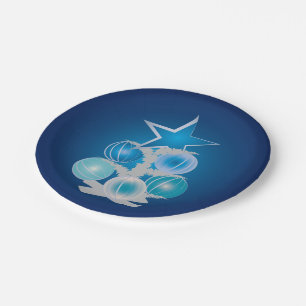 Blue Christmas tree Paper Plate