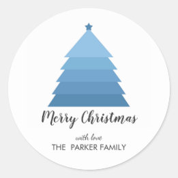 Blue Christmas Tree Personalised Gift Tag