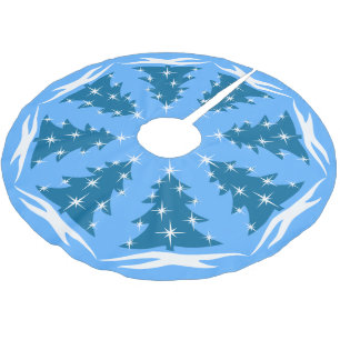 Blue Christmas Tree Skirt Blue Holiday Decor