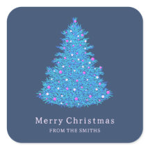 Blue Christmas tree sticker