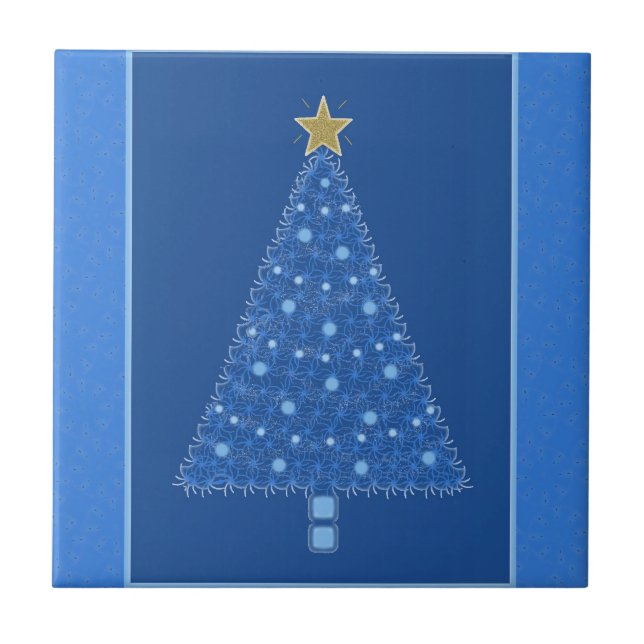 Blue Christmas Tree Tile (Front)