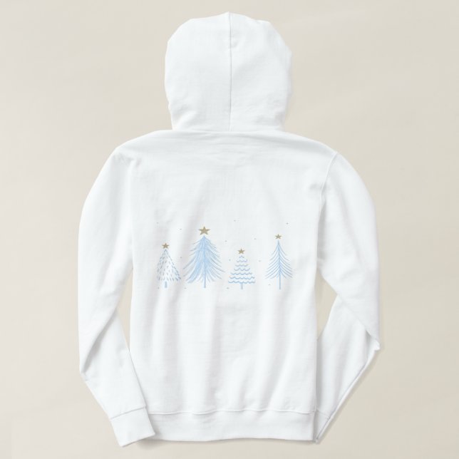 Blue Christmas trees  Hoodie (Design Back)