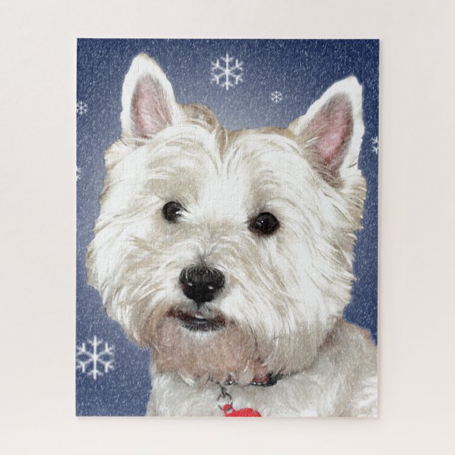 BLUE CHRISTMAS westie Jigsaw Puzzle (Vertical)