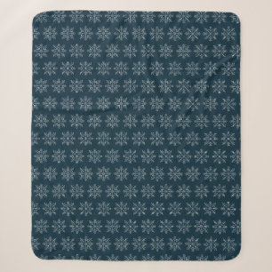 Blue christmas winter holidays snowflake sherpa blanket