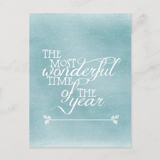 Blue Christmas with Quote Holiday Postcard (Front)