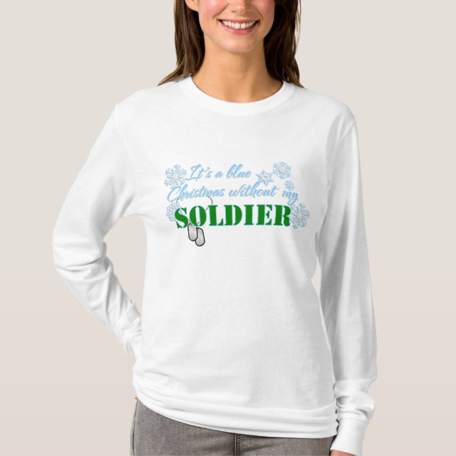 Blue Christmas Without Soldier T-Shirt (Front)