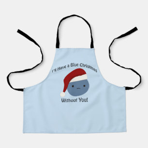 Blue Christmas without you Apron