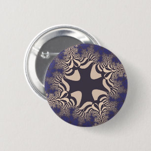 Blue Chrome Cross 6 Cm Round Badge
