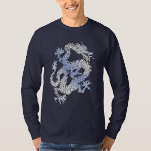 Blue Chrome like Dragon Carbon Fibre Style T-Shirt