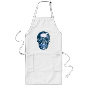 Blue Chrome Skull Apron