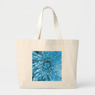 Blue Chrysanthemum Large Tote Bag
