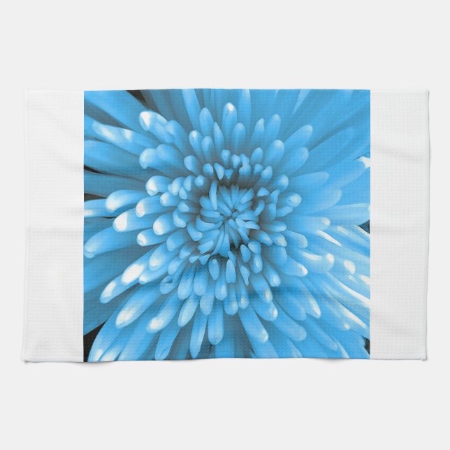 Blue Chrysanthemum Tea Towel (Horizontal)