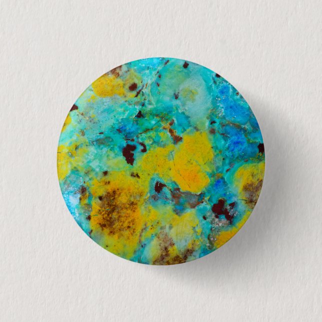 Blue Chrysocolla Jasper 3 Cm Round Badge (Front)