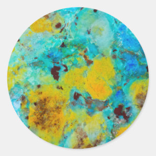 Blue Chrysocolla Jasper Classic Round Sticker