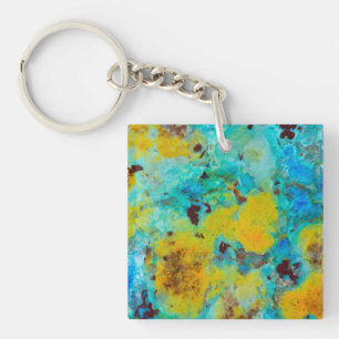 Blue Chrysocolla Jasper Key Ring
