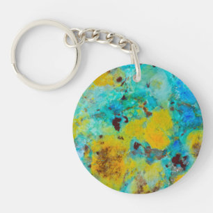 Blue Chrysocolla Jasper Key Ring