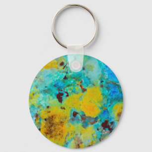 Blue Chrysocolla Jasper Key Ring