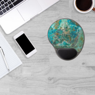 Blue Chrysocolla Mineral Stone Gel Mouse Mat