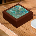 Blue Chrysocolla Mineral Stone Gift Box<br><div class="desc">Store trinkets,  jewellery and other small keepsakes in this wooden gift box with ceramic tile that features an image of the beautiful,  turquoise blue colours of Chrysocolla mineral stone. Select your gift box size and colour. A great gift idea for the rock hound!</div>