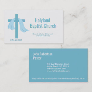Blue Church Cross Thorn Crown Business Cards