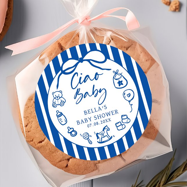 Blue Ciao Baby Italian Baby Shower Sticker (Creator Uploaded)