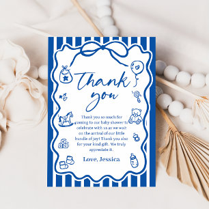Blue Ciao Baby Italian Baby Shower Thank You Card