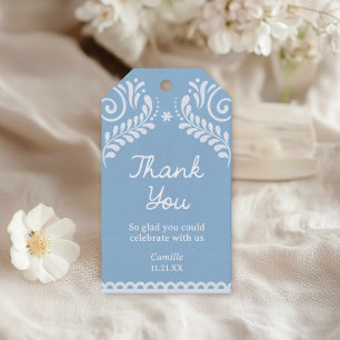 Blue Cielito Lindo Baby Shower Thank You Gift Tags