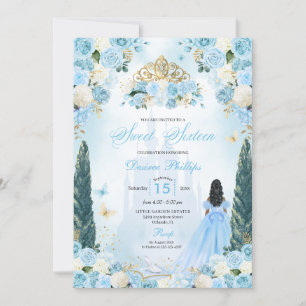 Blue Cinderella Fairytale Princess Sweet Sixteen Invitation