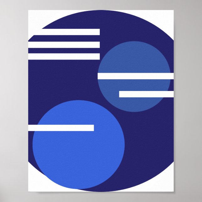 Blue Circle Abstract Poster (Front)