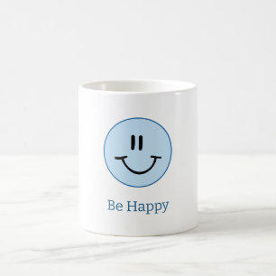 Blue Circle Be Happy Smile Coffee Mug