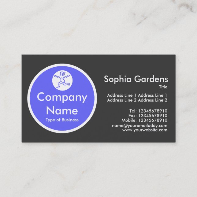 Blue Circle - Dark Grey Business Card (Front)