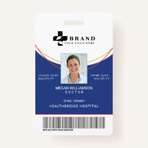 Blue Circle Design Medical Photo ID & Logo ID Badge