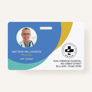 Blue Circle Design    Medical Photo ID & Logo ID Badge