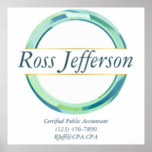 Blue Circle Logo Poster