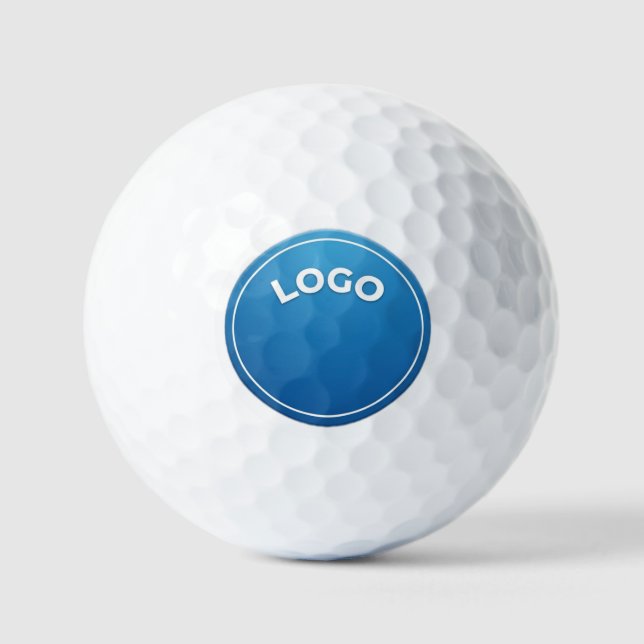 Blue circle, Round logo, Circular badge, Button de Golf Balls (Front)