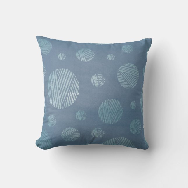 Blue Circles Background Pillow (Front)