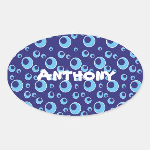 Blue Circles Dots Pattern Cute Custom Stickers