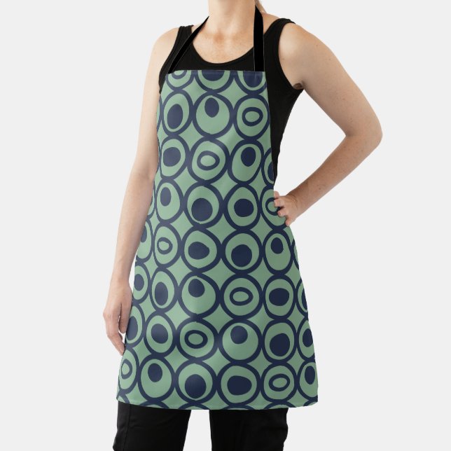 Blue Circles in Circles Apron (Insitu)