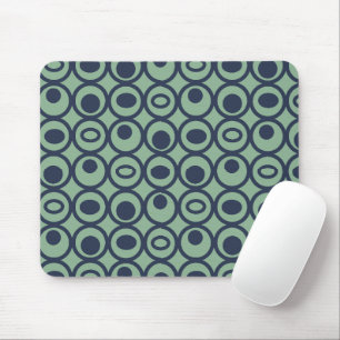 Blue Circles in Circles Mouse Mat