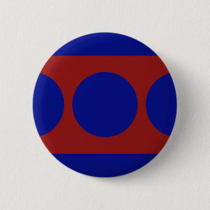 Blue Circles on Red 6 Cm Round Badge