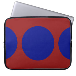 Blue Circles on Red Laptop Sleeve