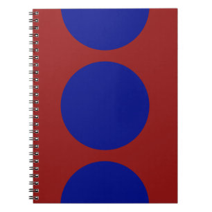 Blue Circles on Red Notebook