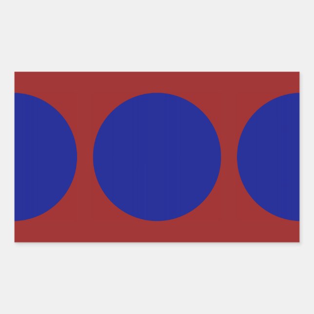 Blue Circles on Red Rectangular Sticker (Front)