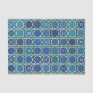Blue Circles Pattern Custom Birthday Age Tissue Paper