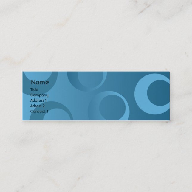 Blue Circles - Skinny Mini Business Card (Front)