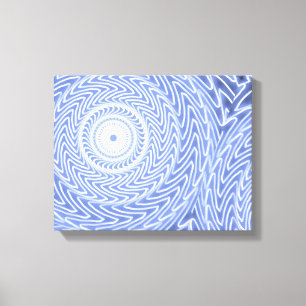 Blue circles swirl pattern canvas print