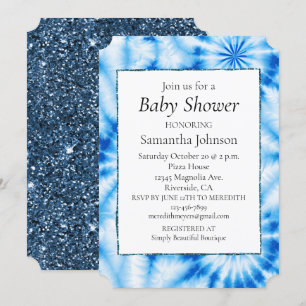 Blue Circles Tie Dye Invitation