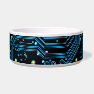 Blue Circuit Board on Black, DIY Image or Art,