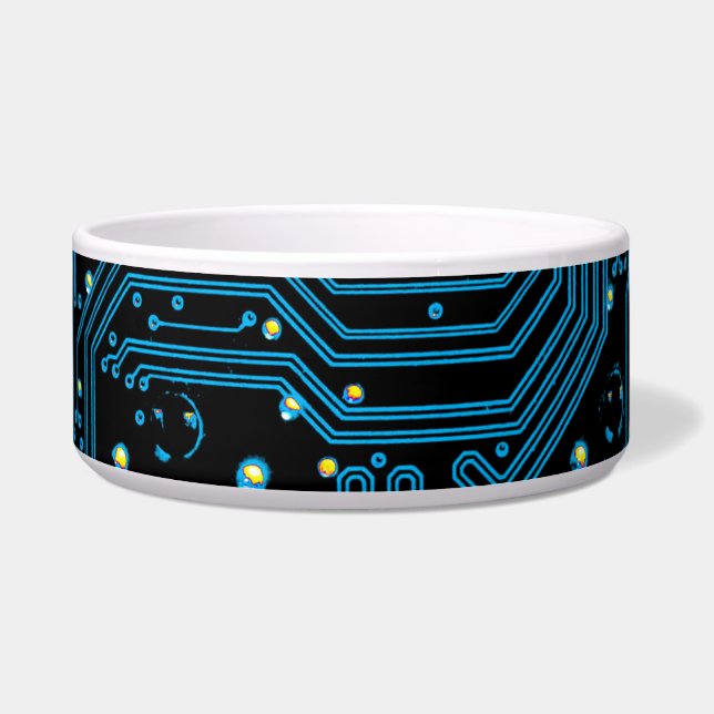 Blue Circuit Board on Black, DIY Image or Art, (Left)